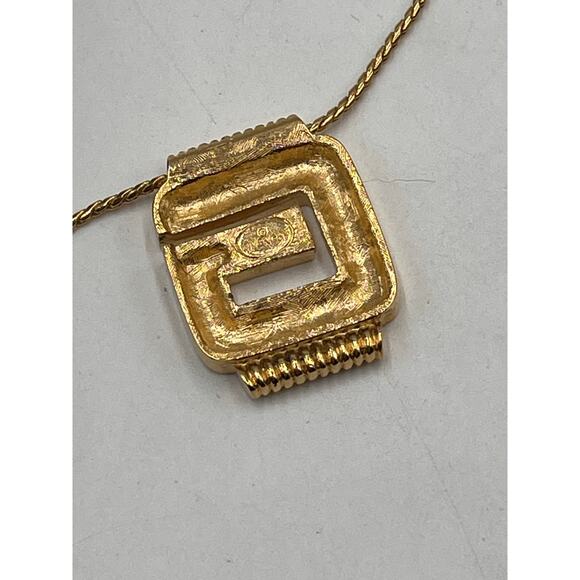Givenchy Bijoux Paris New York Designer Gold Plated Cream Enamel G Necklace New - Picture 4 of 11